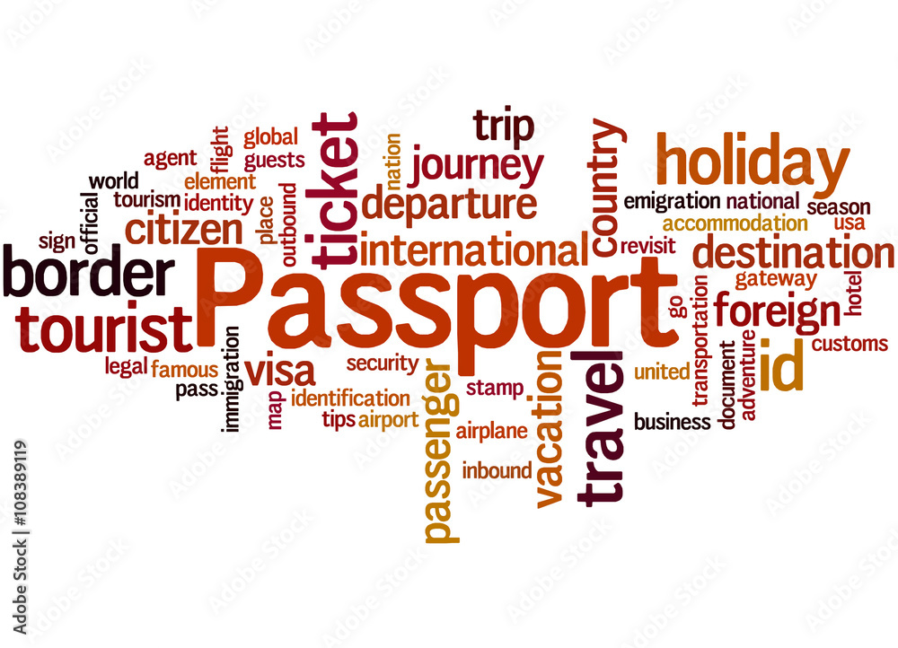 Passport, word cloud concept 6