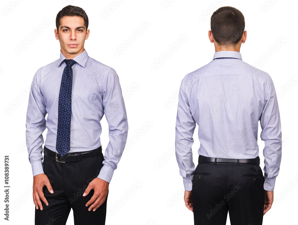 Young man in fashion concept isolated on white Young man in fashion concept isolated on white