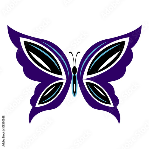 Isolated colorful butterfly clip art with different ornaments and patterns for children books on a white background - Eps10 vector graphics and illustration