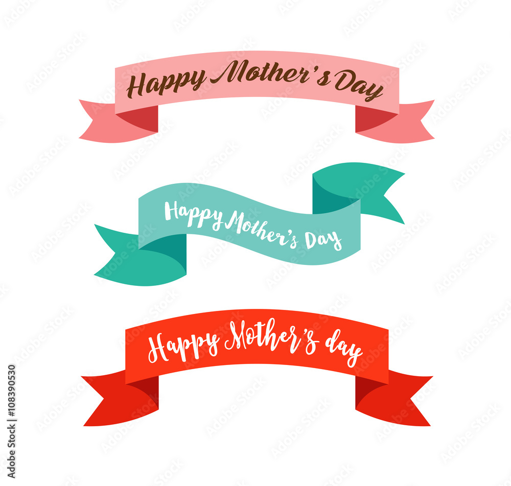 Happy Mother's Day ribbons, banners Happy Mother's Day ribbons, banners