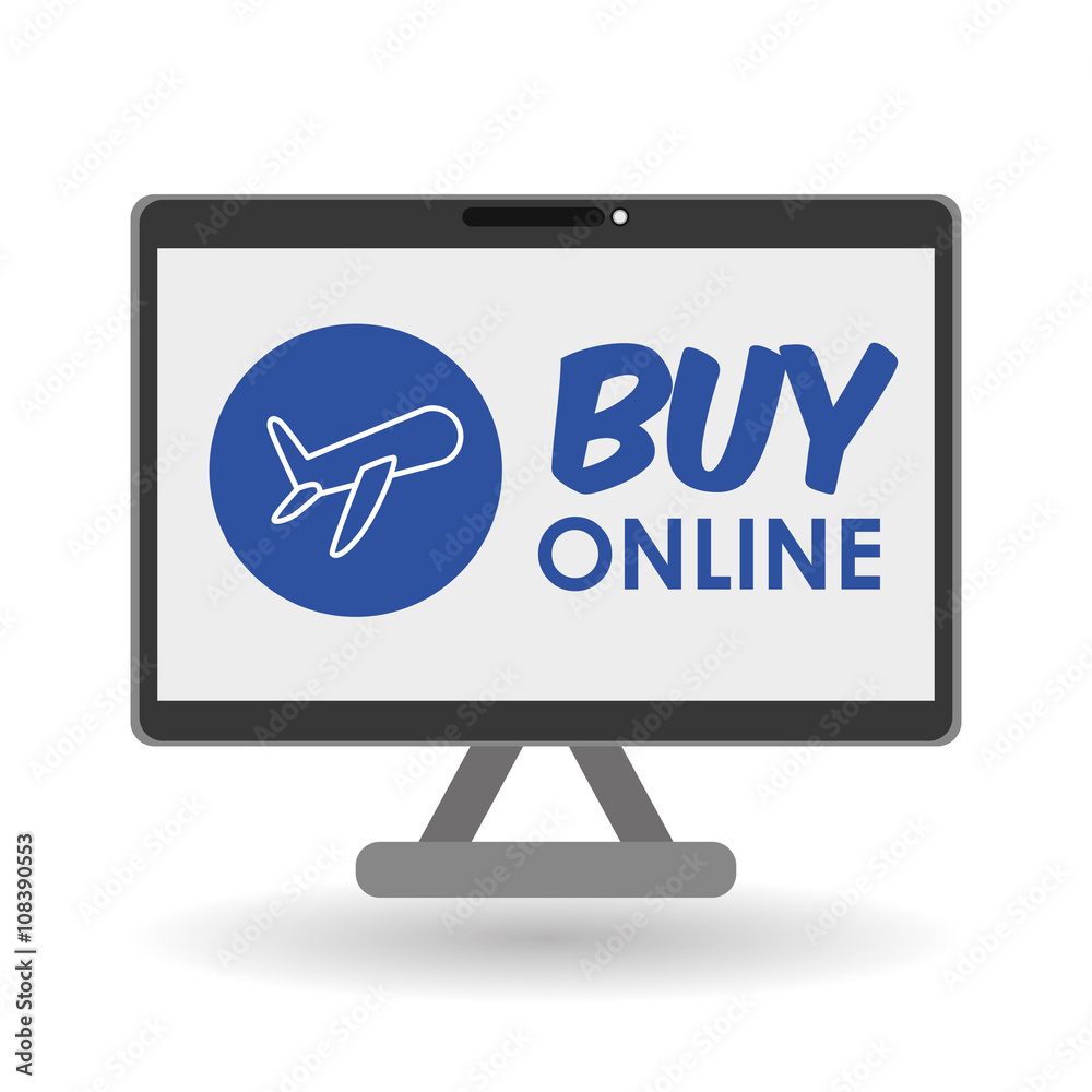 Buy online over white background, computer illustration Buy online over white background, computer illustration