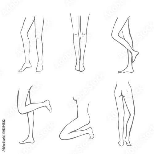 Naked Legs Collection-Set of female legs in different variations