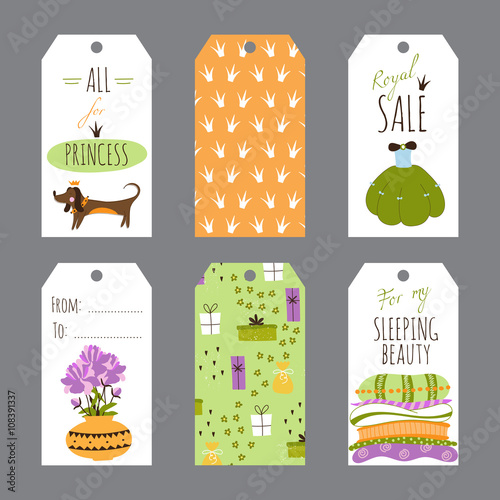 Princess Party set of tags