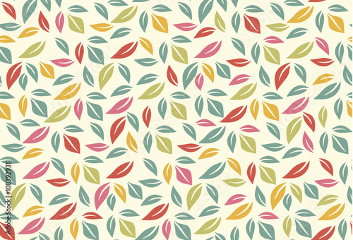 Colorful leaf seamless pattern