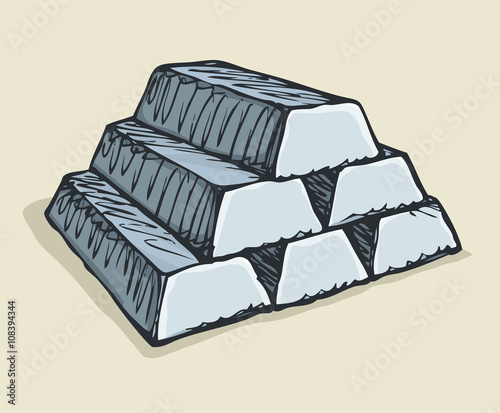 Ingots of gold. Vector drawing