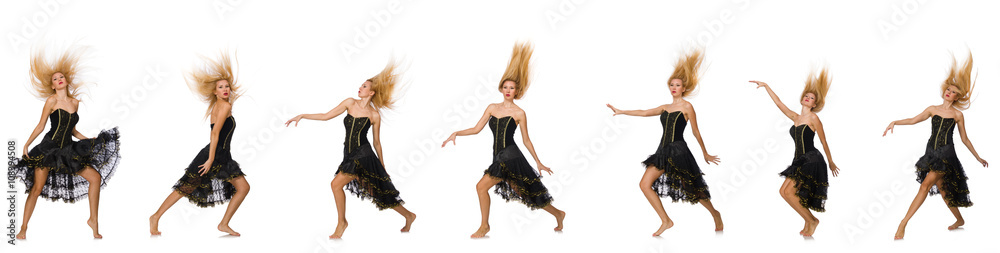 Composite photo of woman in various poses Composite photo of woman in various poses