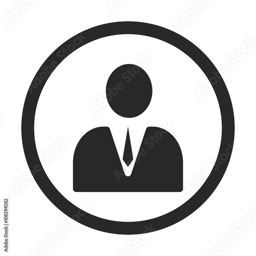 Businessman speaker  sign simple icon on background