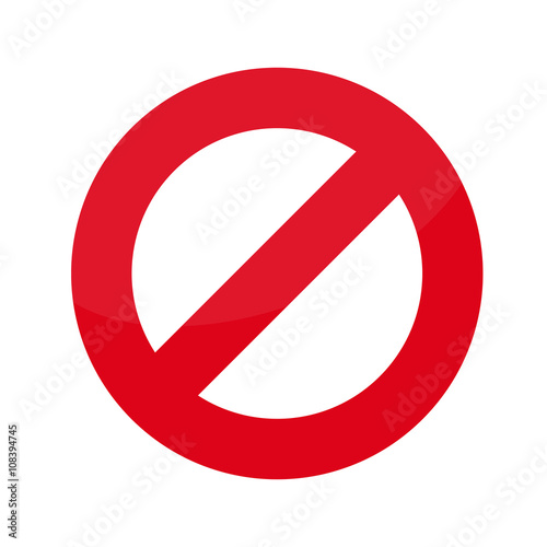 Flat icon prohibition. No allowed sign. Vector illustration.