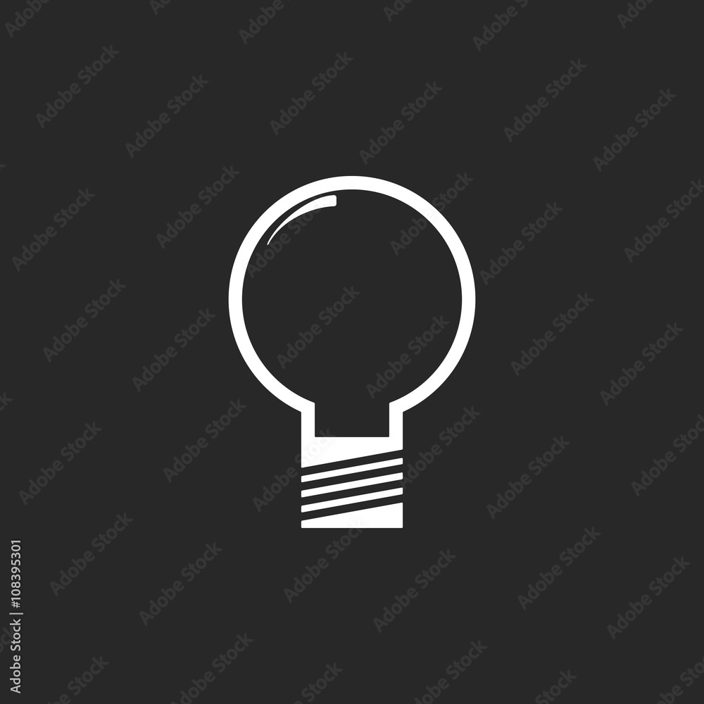 Light bulb sign simple icon on background Light bulb sign simple icon on background