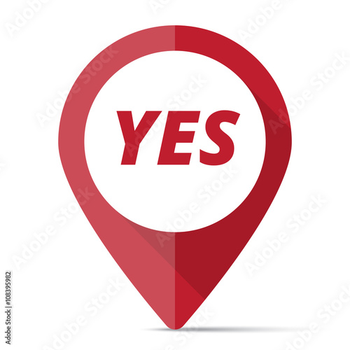 Free Download Red Yes map pin pointer concept - GFXLoad