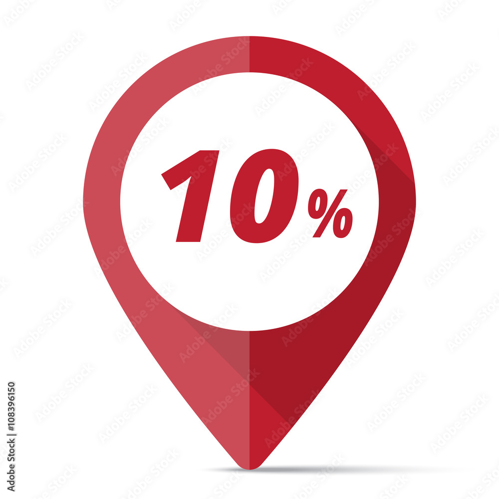 Red Sale 10% map pin pointer concept Red Sale 10% map pin pointer concept