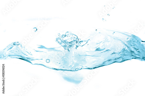 Water splash   Water splash on white background. Blue tone.