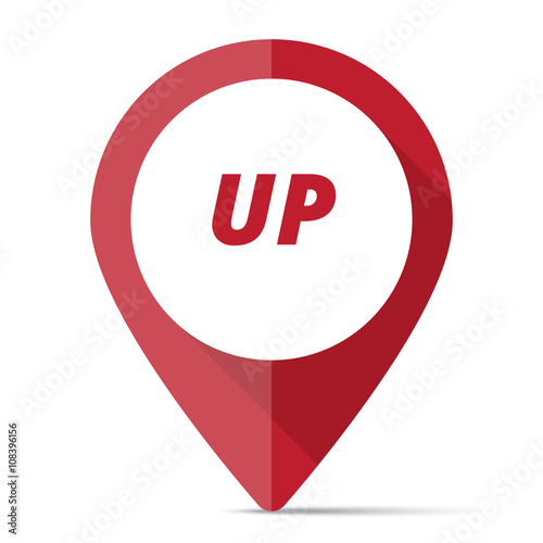 Red Up map pin pointer concept