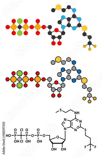 Cangrelor antiplatelet drug molecule.