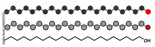 Docosanol (behenyl alcohol) antiviral drug molecule. 