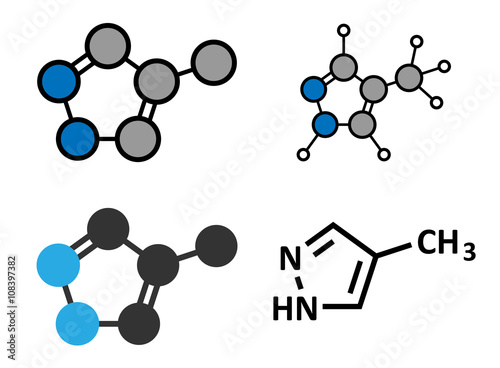 Fomepizole methanol poisoning antidote molecule. photo