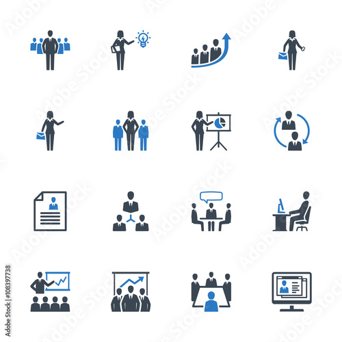 Business Management Icons Set 1 - Blue Series