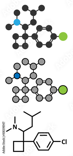 Sibutramine obesity drug molecule.