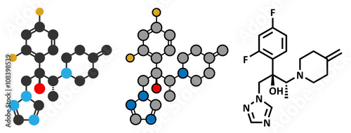 Efinaconazole antifungal drug molecule. photo