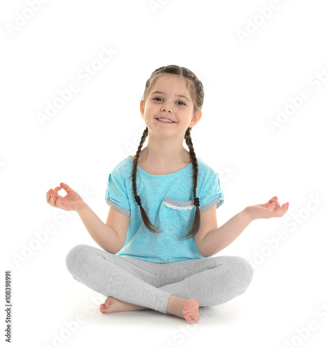 Little cute girl practicing...
