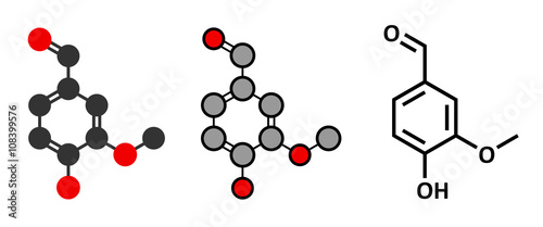 Vanillin vanilla extract molecule.
