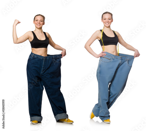 Composite photo of woman in dieting concept