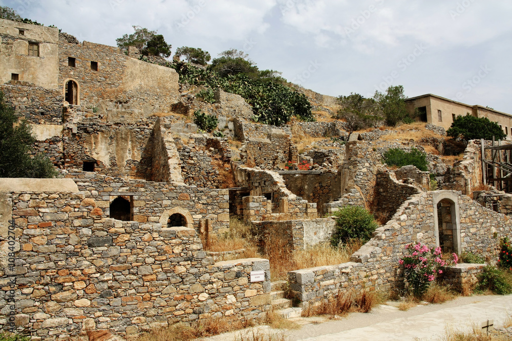 Abandoned Dwelling on the Spinalonga Island, Crete, Greece