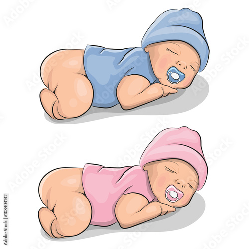 Baby boy and girl