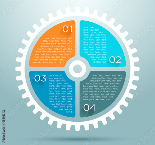 Infographic Flat Cog With Numbers Design