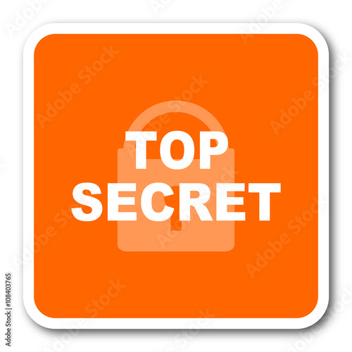 top seret orange flat design modern web icon photo