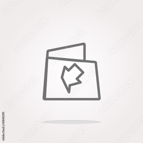 Free Download vector Folder icon web button with map isolated on white - GFXLoad