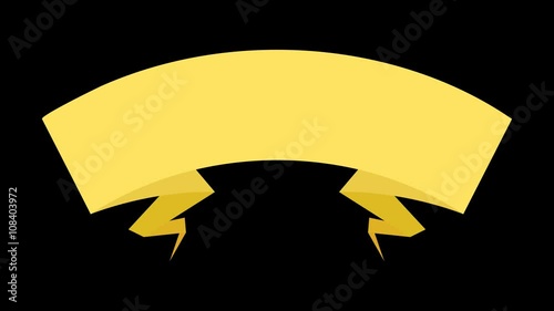 Empty paper ribbon ,blank banner .Isolated element for your text or message.4K FullHD video 2D animation 