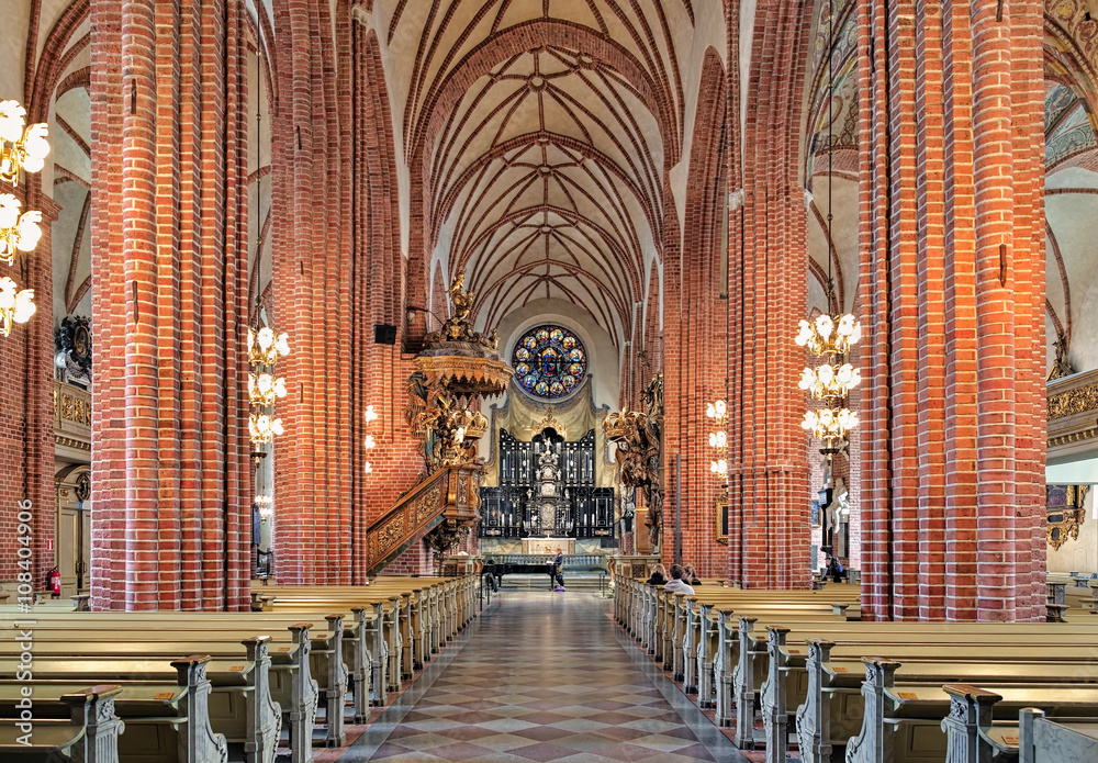 Interior of Storkyrkan (The Great Church) in Stockholm, Sweden