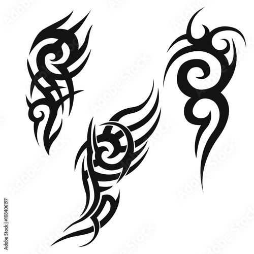  tribal tattoo. vector illustration without transparency.