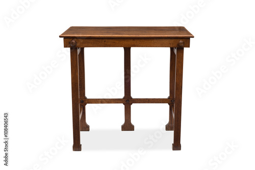 Front View of a Five-Legged Antique Wooden Side Table
