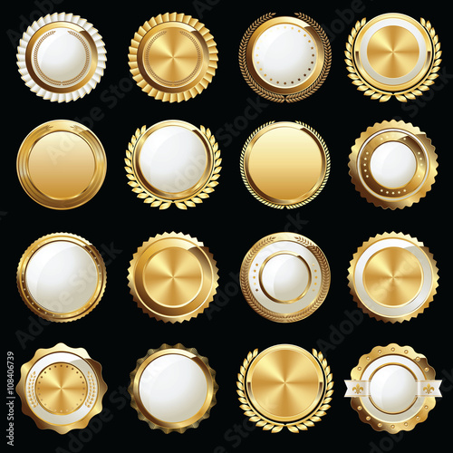 Set of Gold Certificate Seals and Badges