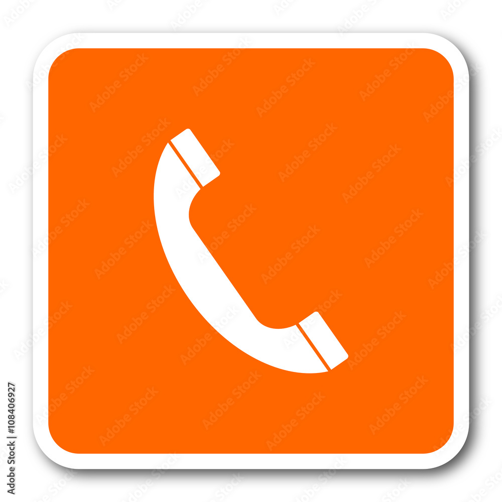 phone orange flat design modern web icon phone orange flat design modern web icon