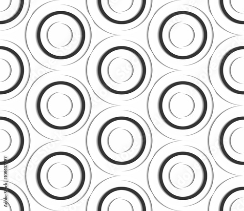 Seamless pattern of paper circles. 