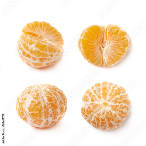 Peeled tangerine isolated