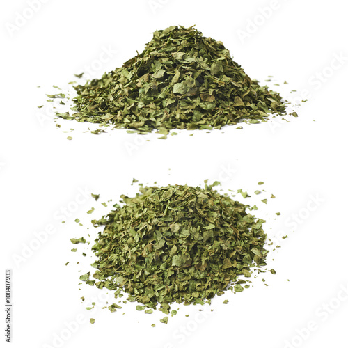 Pile of dried coriander isolated