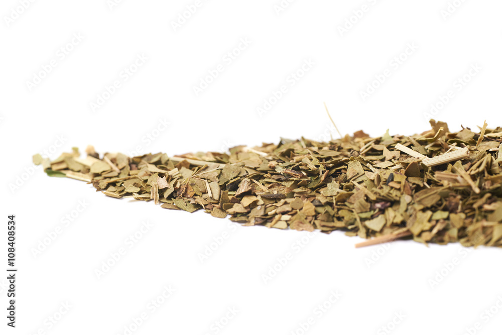Line of mate leaves isolated Line of mate leaves isolated