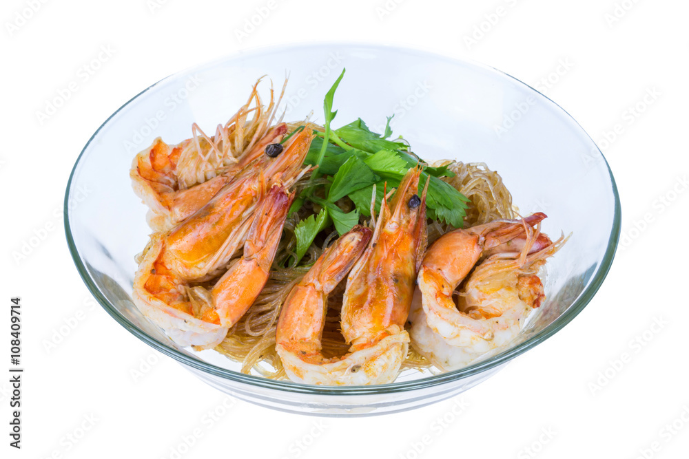 shrimp baked with vermicelli shrimp baked with vermicelli