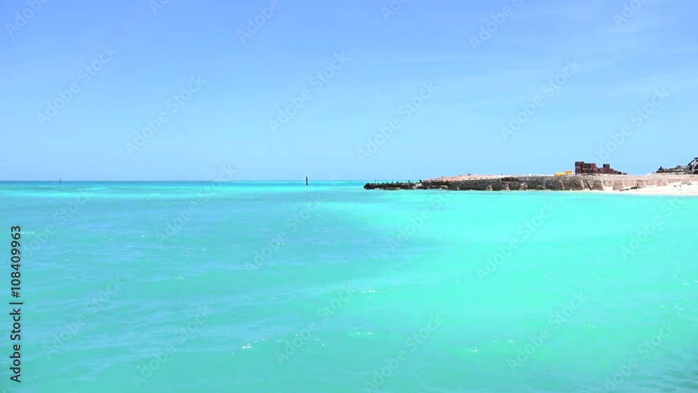The crystal clear waters of the Gulf of Mexico surround Civil War Historic Fort Jefferson in the Dry Tortugas makes a great place for swimming and snorkeling The crystal clear waters of the Gulf of Mexico surround Civil War Historic Fort Jefferson in the Dry Tortugas makes a great place for swimming and snorkeling