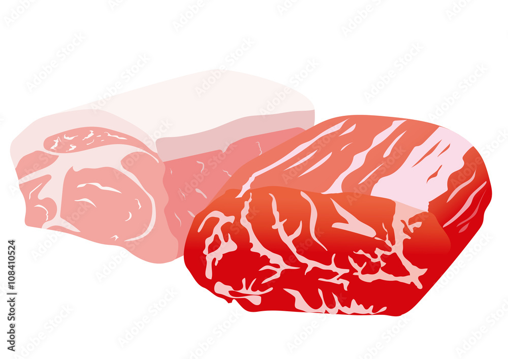 豚肉 牛肉 イラスト Stock Illustration Adobe Stock