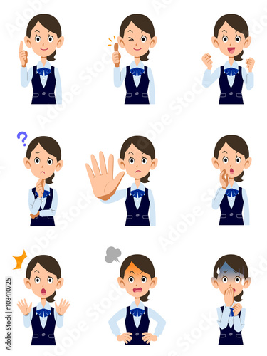 働く女性9種類の仕草と表情
