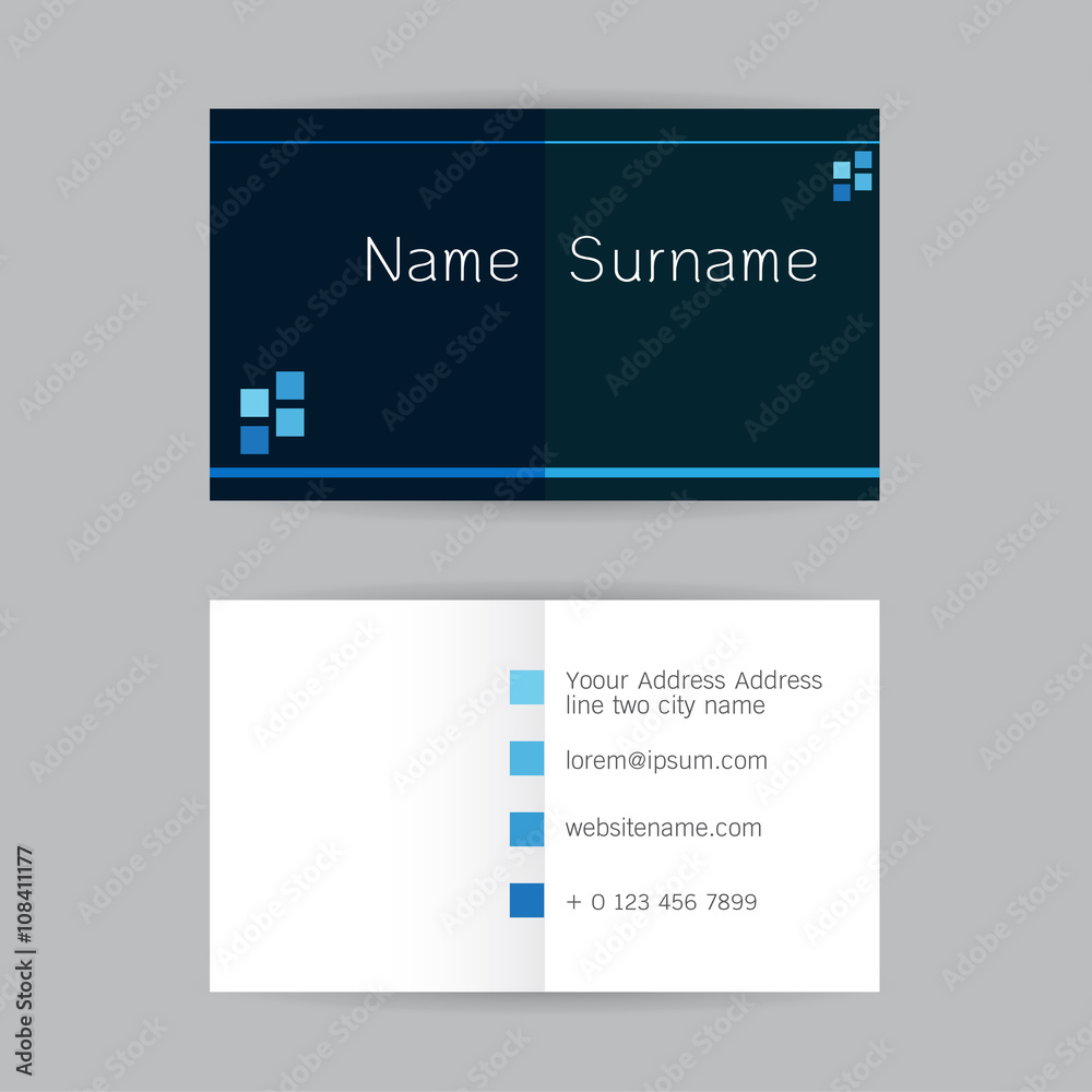 Fototapeta premium Vector abstract creative business cards set template on gray bac