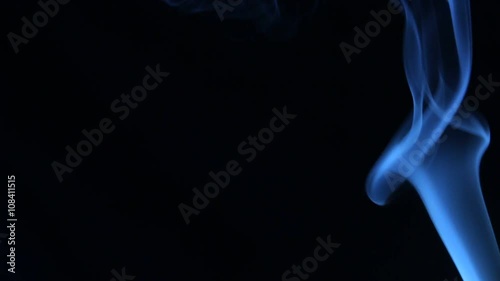 Blue white smoke on a black background, a series of film clips, composition №14, also see other in my portfolio
