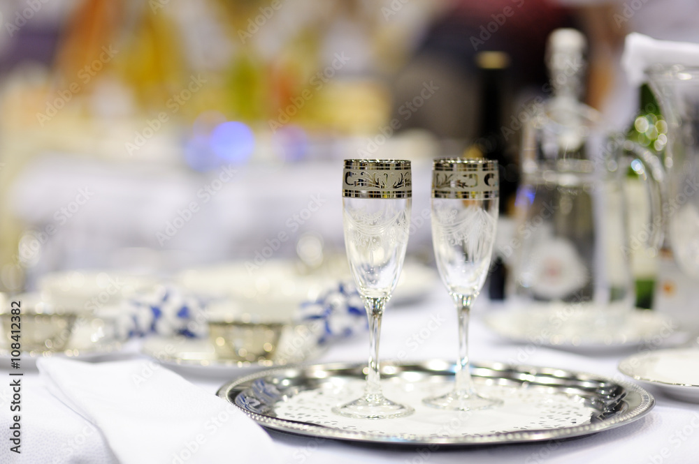 Serving beautiful dishes on the table. Serving beautiful dishes on the table.
