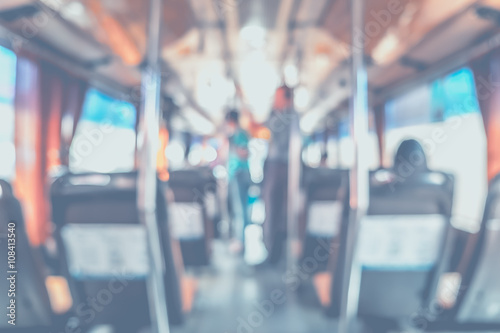 blur background : people in public transportation bus,abstract b