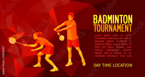 Badminton players mixed doubles team